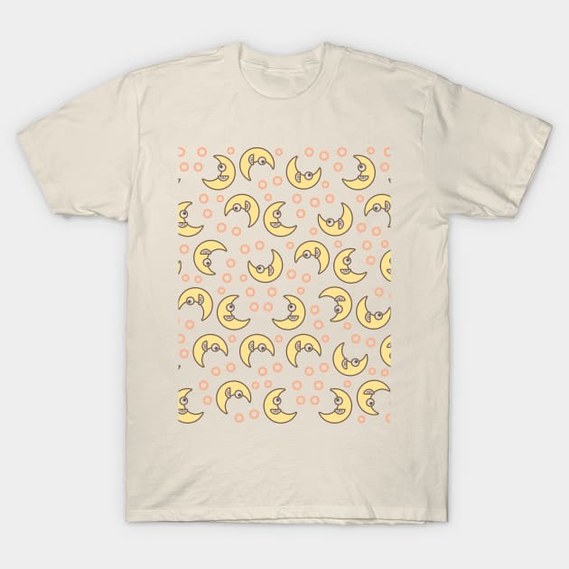 Smiling moons pattern T-Shirt by Gaspar Avila